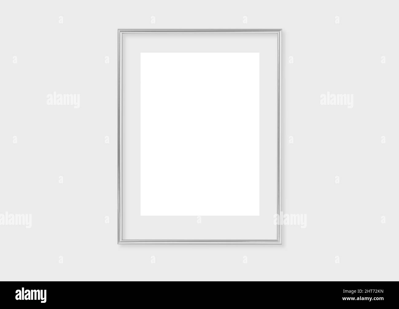 Das Layout des Rahmens ist 3x4, 30x40. Grundrisse mit einem silbernen Rahmen. Sauber, modern, minimalistisch, hell. Hochformat. Vertikal. Stockfoto