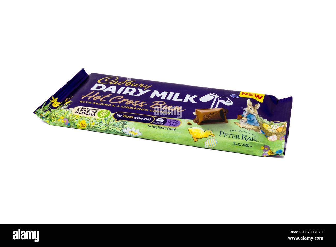 Cadbury Dairy Milk Hot Cross Bun Chocolate Bar Stockfoto