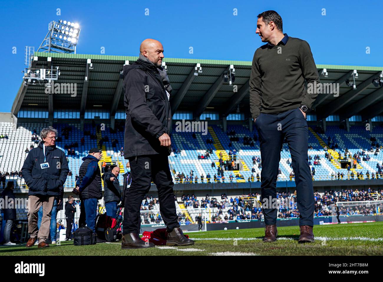 BRÜGGE, BELGIEN - 27. FEBRUAR: Headcoach Brian Priske vom Royal Antwerp FC vor dem Jupiler Pro League-Spiel zwischen Club Brugge und dem Royal Antwerp FC im Jan Breydelstadion am 27. Februar 2022 in Brügge, Belgien (Foto: Jeroen Meuwsen/Orange Picches) Stockfoto