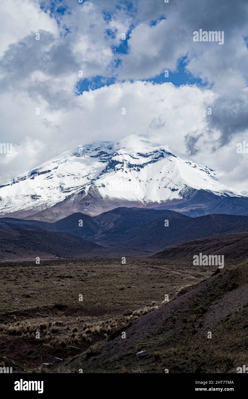Landschaft von El chimborazo, Ecuador, anden, andengebirge Schneespitze Stockfoto