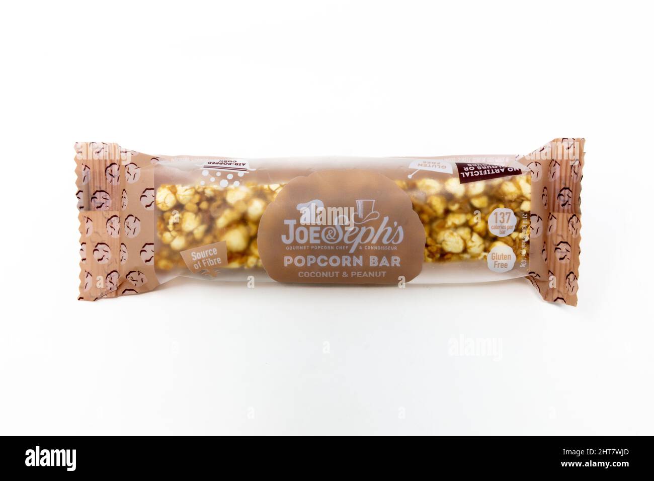 Joe & Seph's Coconut & Peanut Popcorn Bar Stockfoto