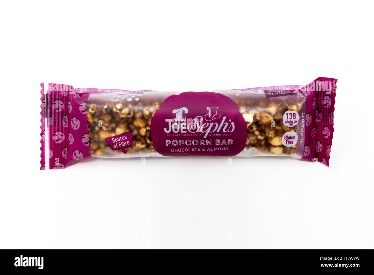 Joe & Seph's Chocolate and Almond Popcorn Bar Stockfoto