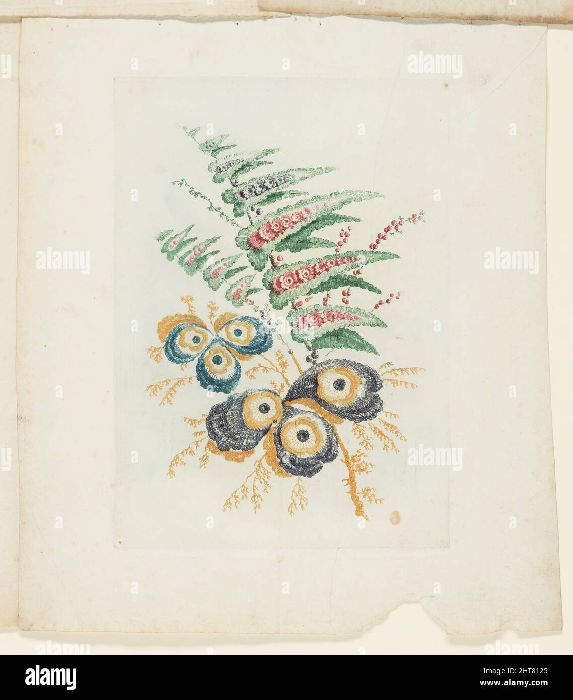 Teller, aus New Suite of Notebooks of Ideal Flowers for use by draftsmen and Painters, c. 1795. Stockfoto