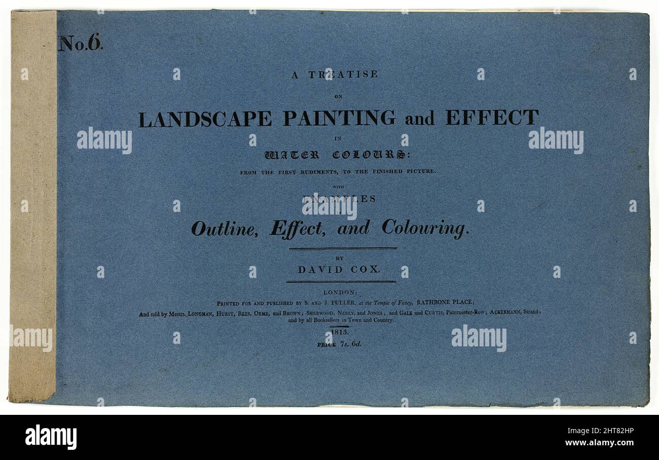 Eine Abhandlung über Landschaftsmalerei und Wirkung in Wasserfarben: Von den ersten Grundierungen bis zum fertigen Bild Nr. 6, 1813. Stockfoto