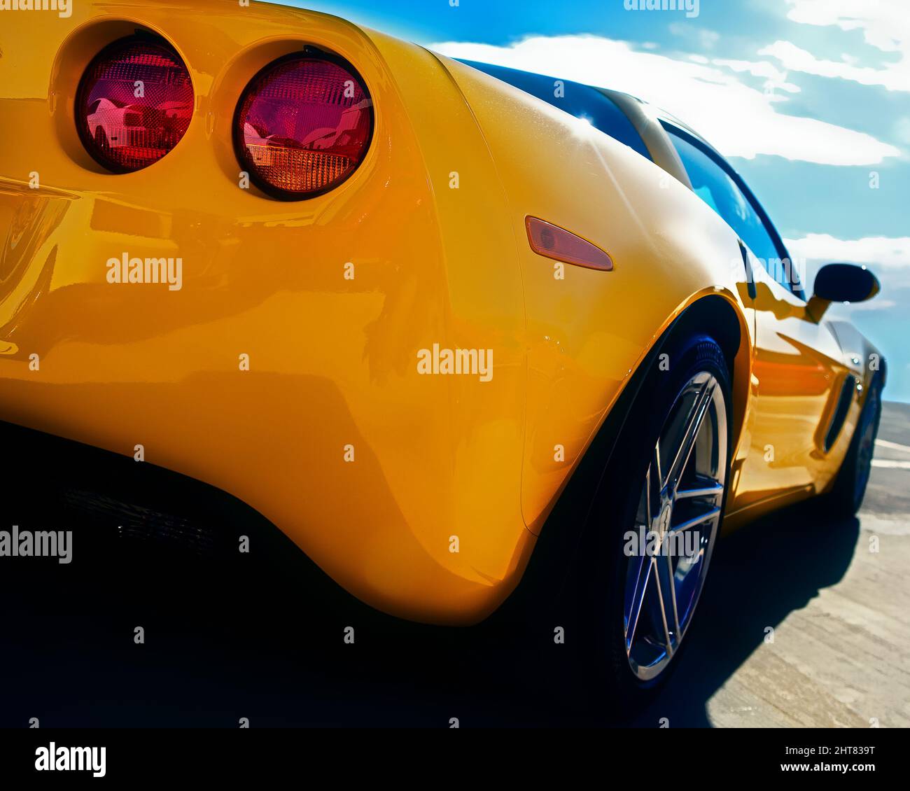 Classic American Vintage Automobile Yellow Stockfoto