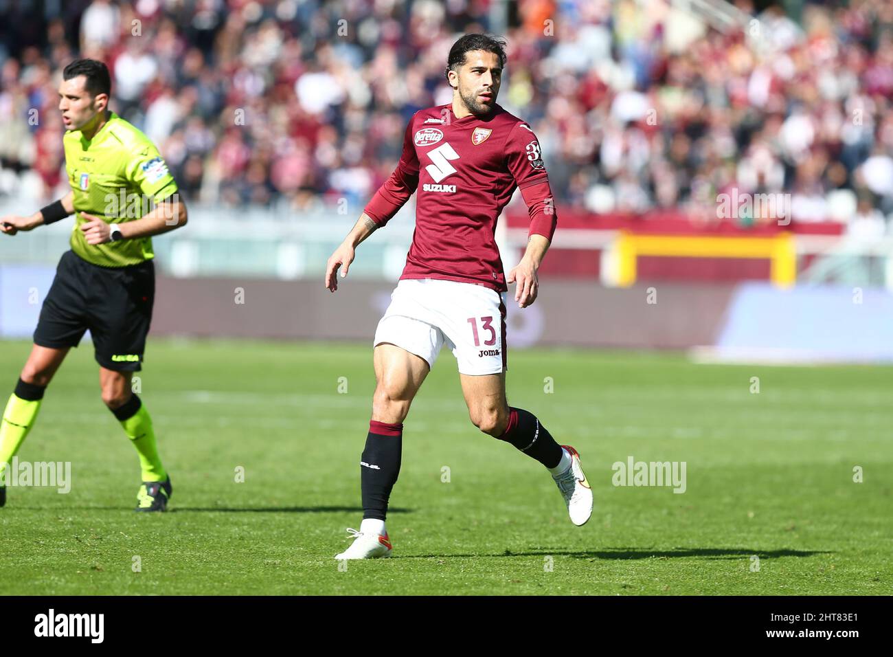 TURIN, ITALIEN, 27. FEBRUAR 2022. Ricardo Rodriguez von Turin FC während der Serie Ein Spiel zwischen Turin FC und Cagliari Calcio am 27. Februar 2022 bei Stockfoto