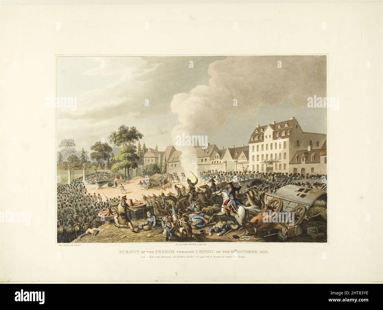 Verfolgung der Franzosen durch Leipzig, 1813. Stockfoto