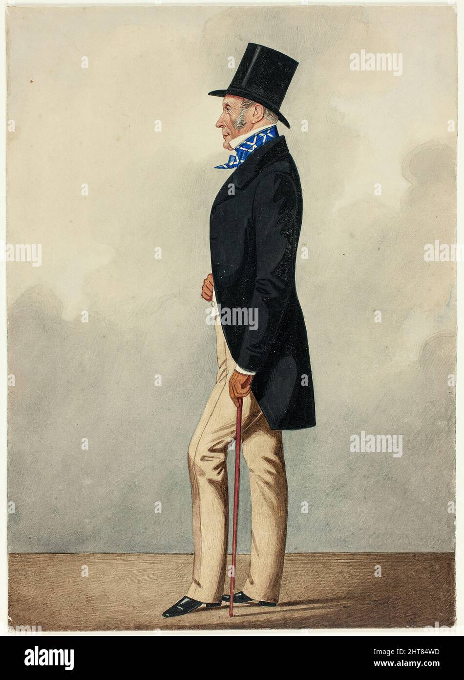 Portrait of man in Black Coat and Blue and White Cravat, 1835/40. Stockfoto