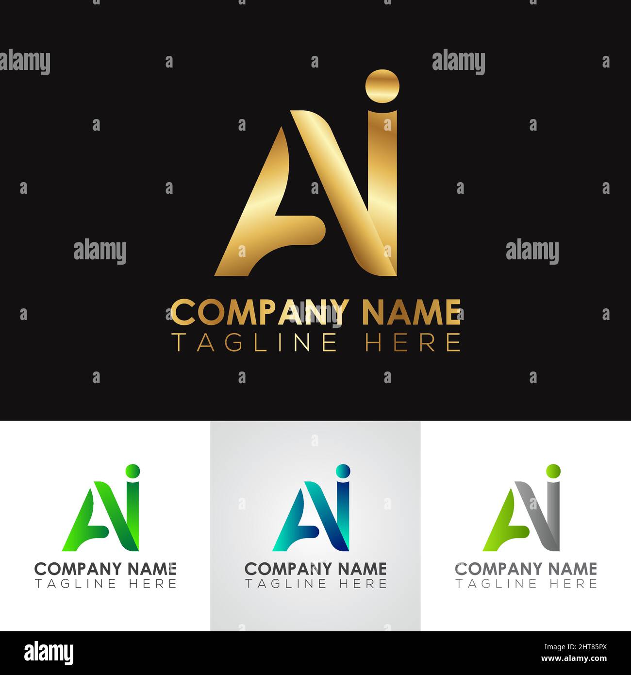 Goldenes Metallic-Logo mit Buchstaben Stock Vektor