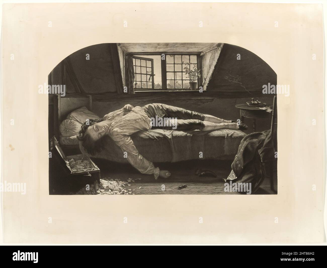 Der Tod von Chatterton, 1860. Stockfoto