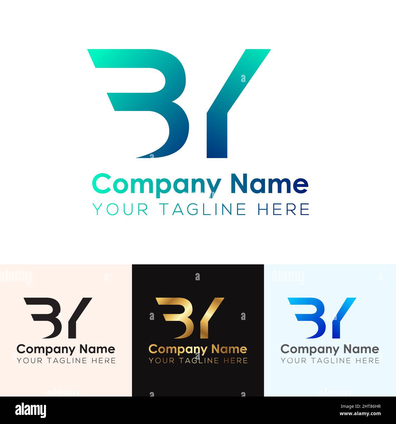 Abstraktes Gradient-BY-Letter-Logo-Design Stock Vektor