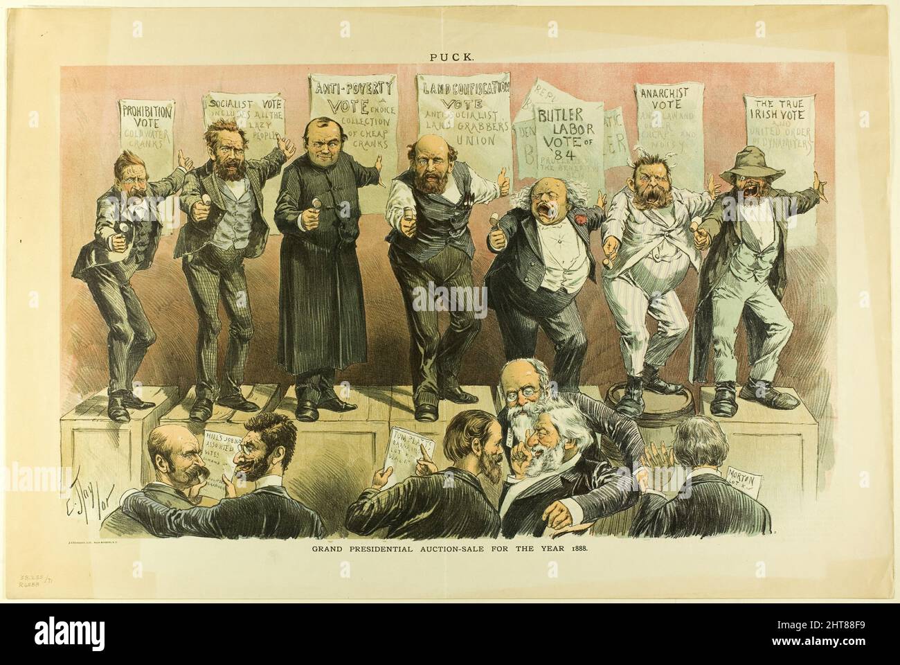 Grand Presidential Auction Sale, von Puck, 1888. Stockfoto