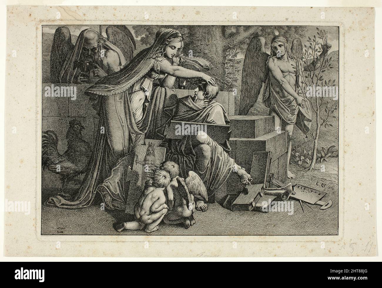 Allegorie der Kunst: Eine vom Geist der Kunst inspirierte Jugend, 1810. Stockfoto