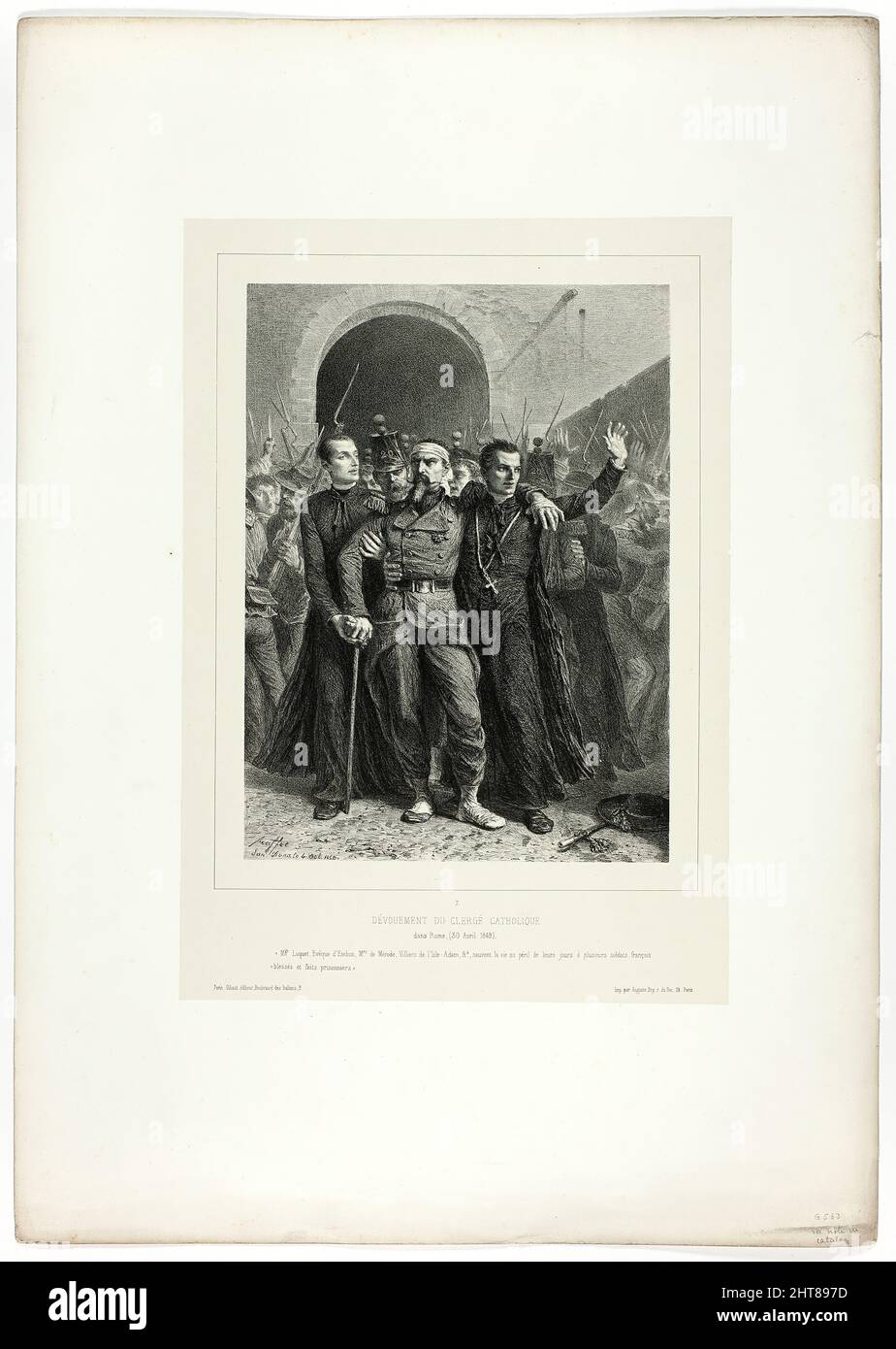 Verehrung des katholischen Klerus in Rom, 30. April 1849, aus Souvenirs d’Italie: EXPédition de Rome, 1858. Stockfoto