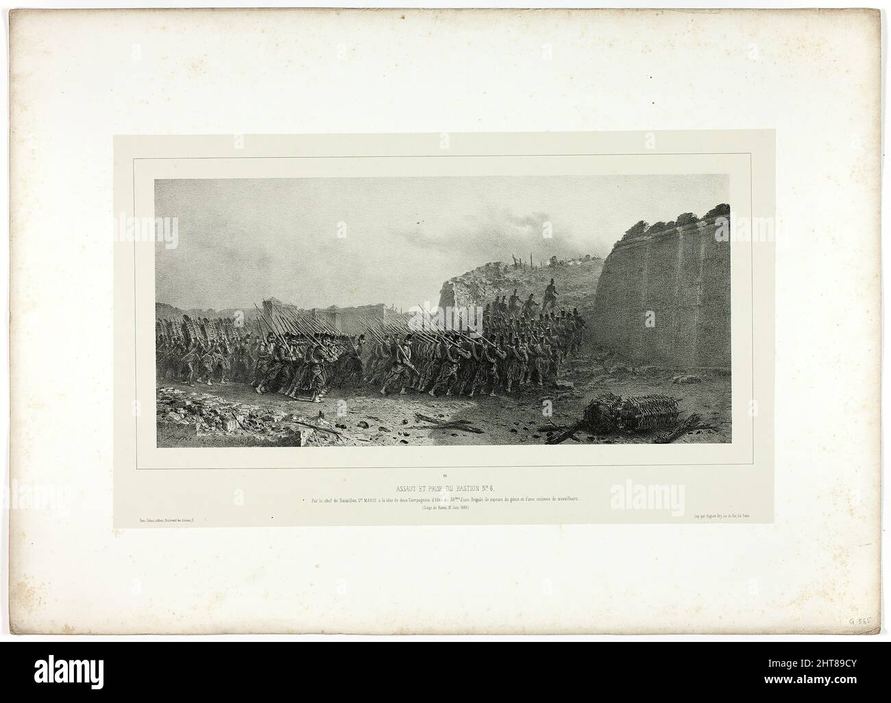 Angriff und Eroberung der Bastion Nr. 6, aus Souvenirs d&#X2019;Italie: Exp&#xe9;dition de Rome, 1858. Stockfoto