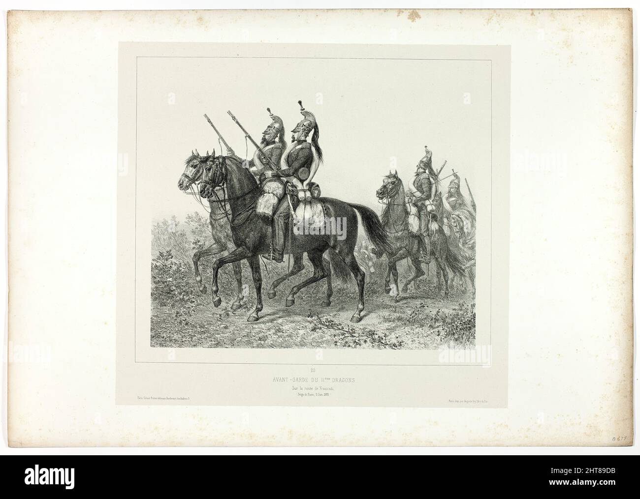 11. Dragoner, aus Souvenirs d&#X2019;Italie: EXP&#xe9;dition de Rome, 1854. Stockfoto