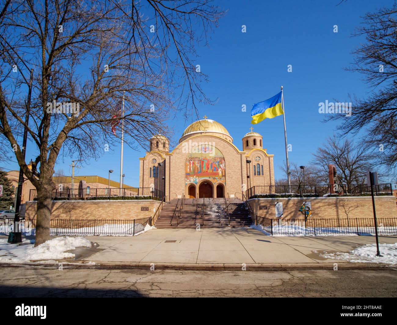 Saints Volodymyr & Olha Ukrainisch Katholische Kirche, Ukrainisch Village Nachbarschaft, Chicago, Illinois. Stockfoto