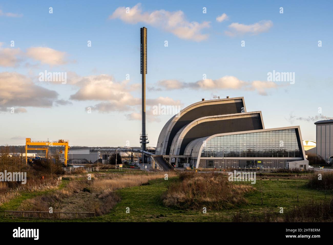 Die Müllverbrennungsanlage des Severnside Energy Recovery Center in Avonmouth, Bristol. Stockfoto