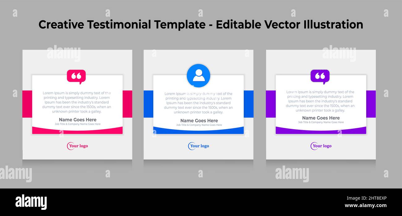 Creative Testimonial Templates - Editierbare Vektorgrafik Stock Vektor