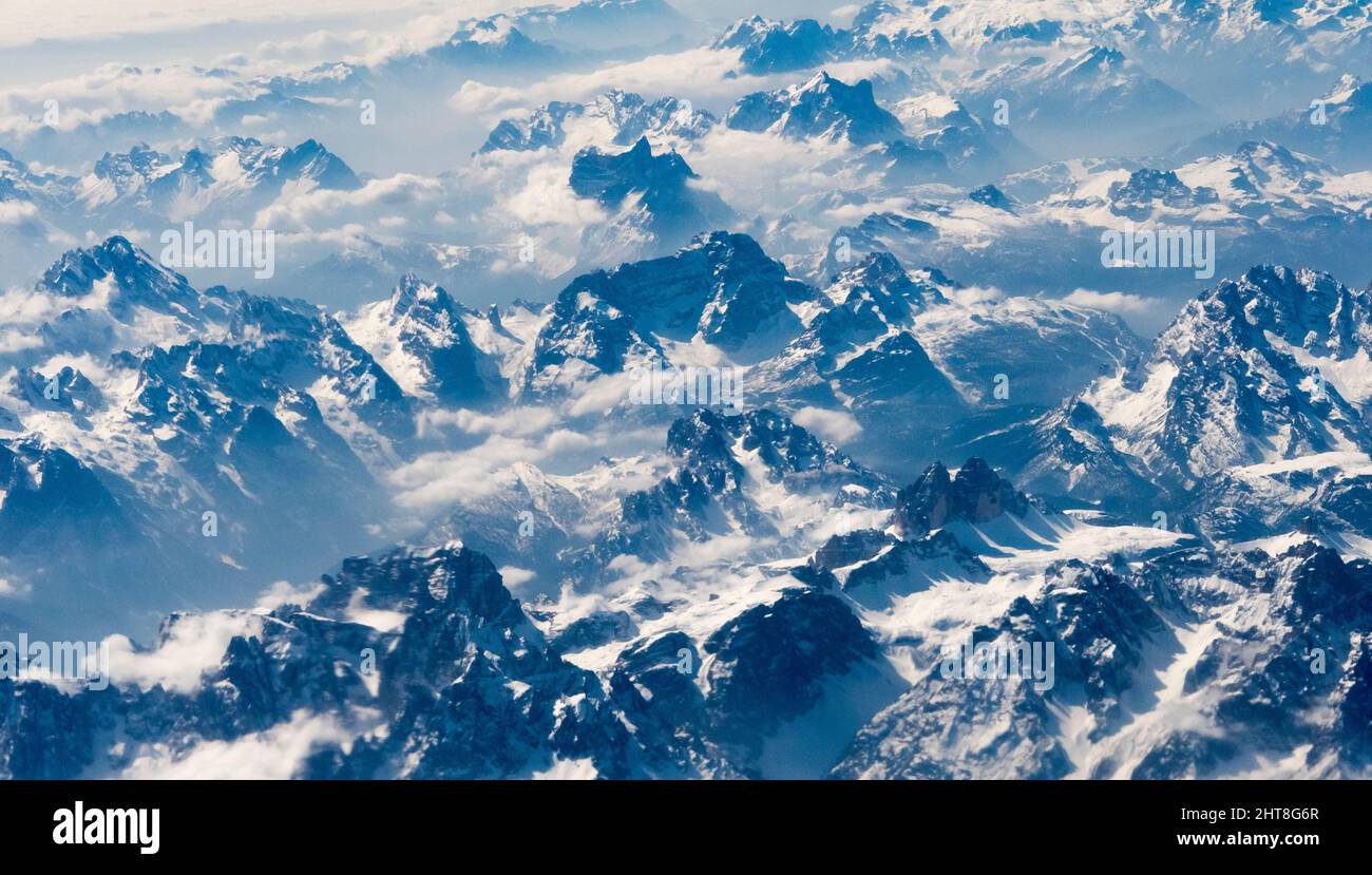 Luftaufnahme des Schneeberges, Europa Stockfoto