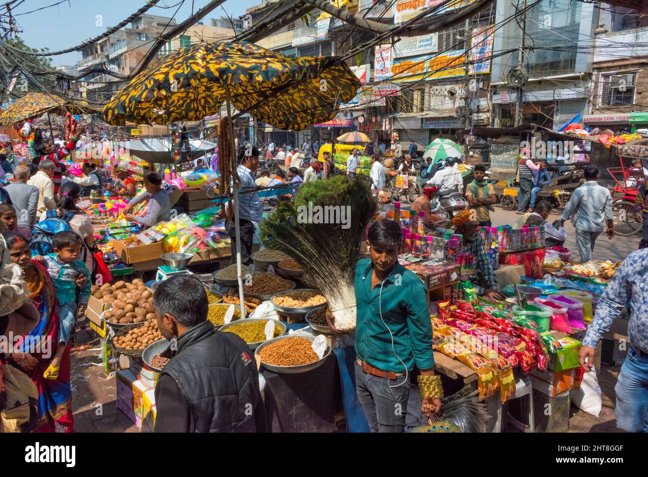 Alter Gewürzmarkt, Chandni Chowk (Moonlight Square), Delhi, Indien Stockfoto