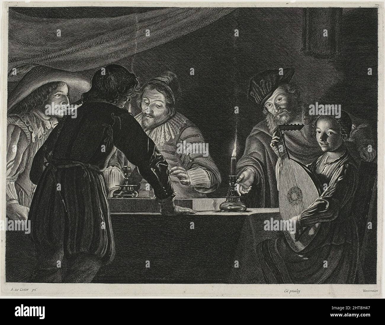 Backgammon Spieler, c. 1630. Stockfoto