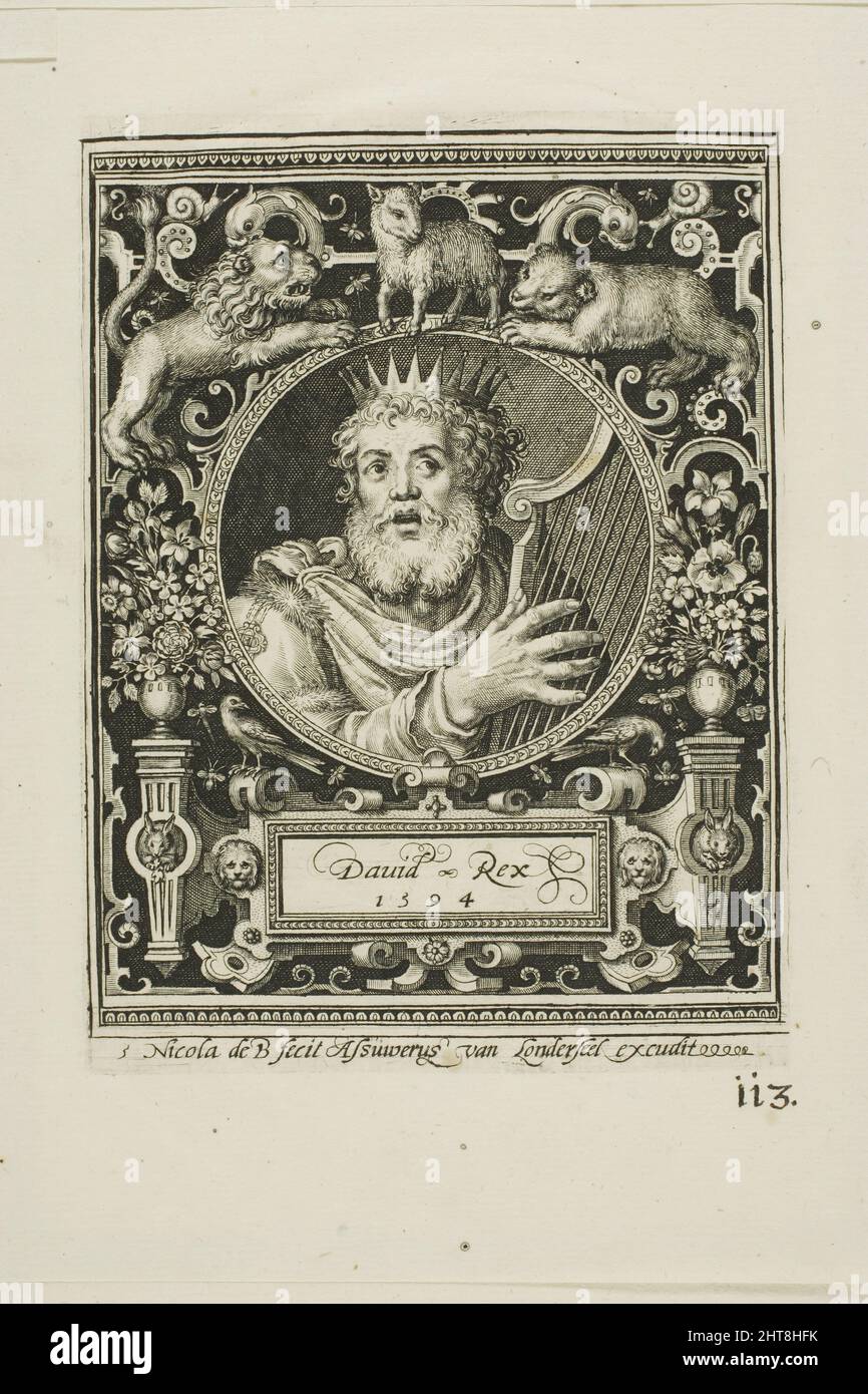 König David, Teller fünf aus den neun Worthies, 1594. Stockfoto