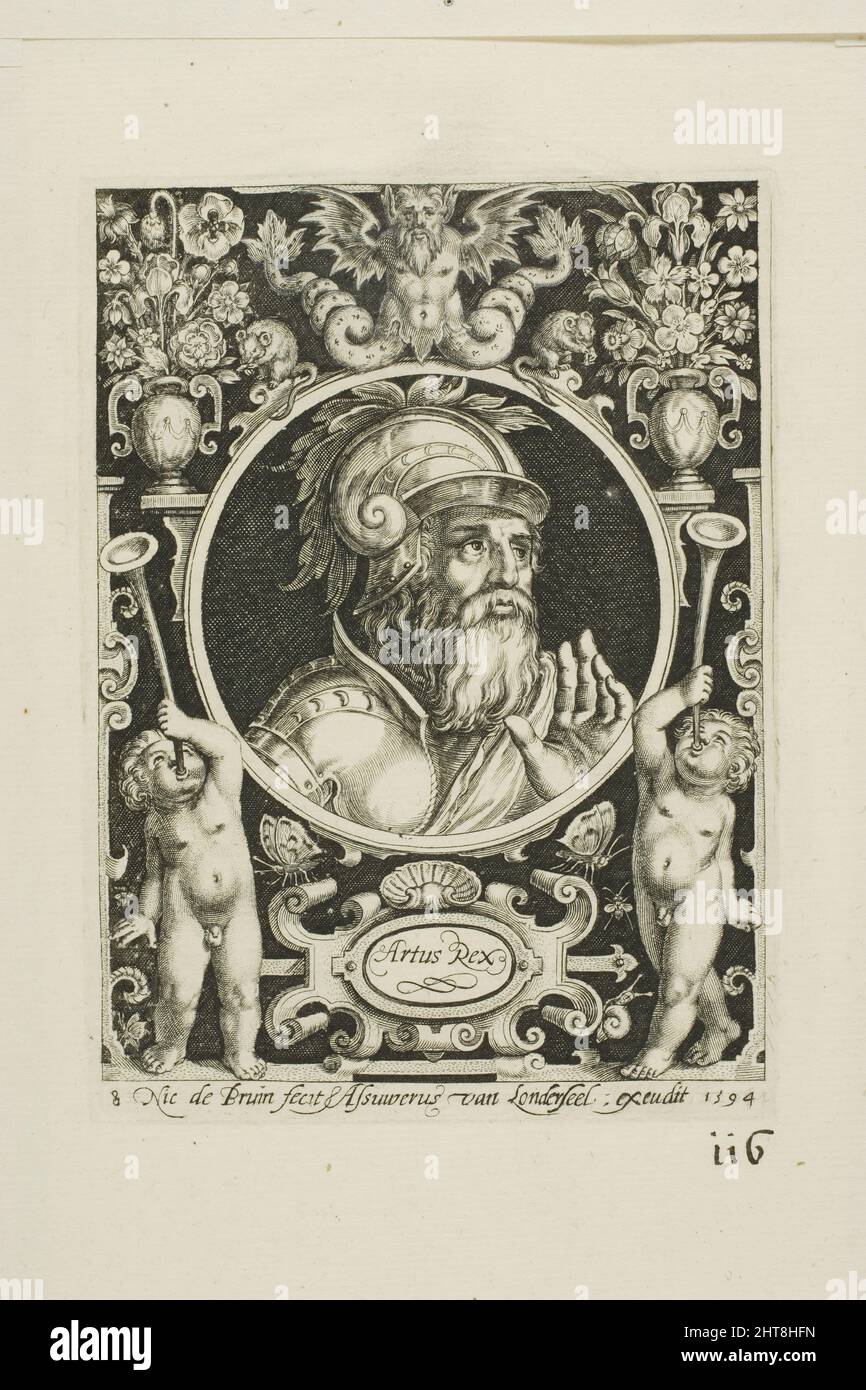 König Arthur, Acht aus den neun Worthies, 1594. Stockfoto