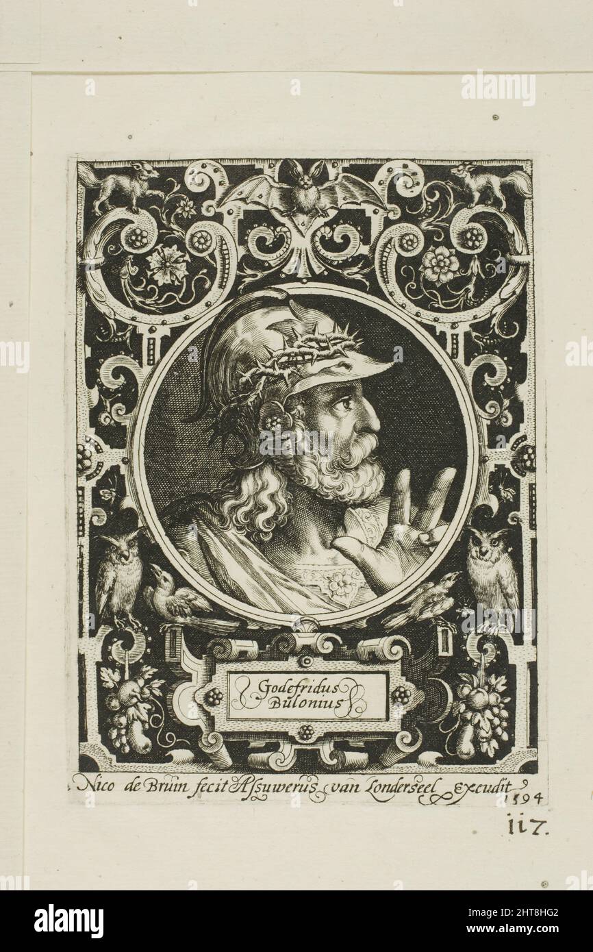 Godfrey von Bouillon, Platte neun aus den neun Worthies, 1594. Stockfoto