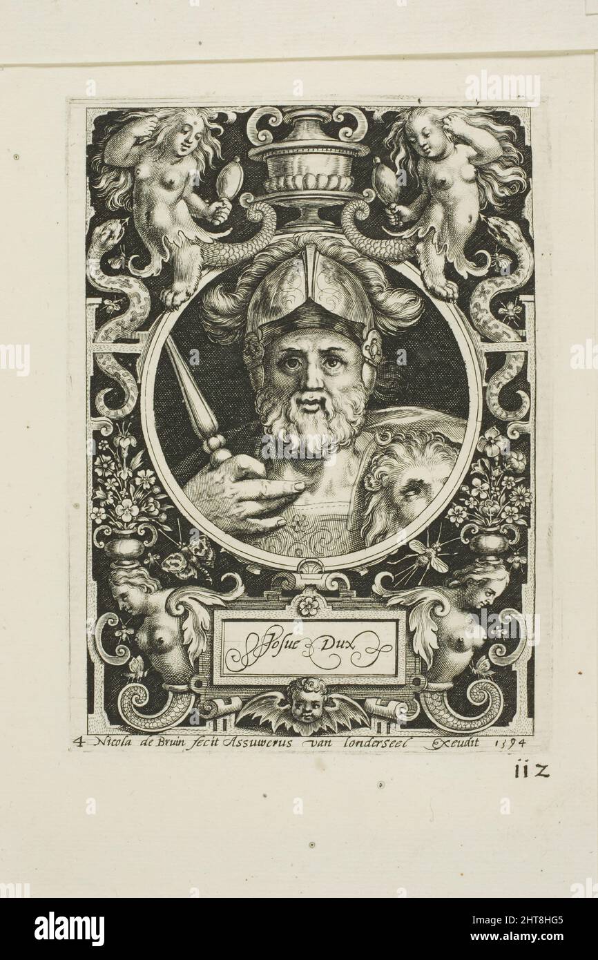 Joshua, vierer Teller aus den neun Worthies, 1594. Stockfoto