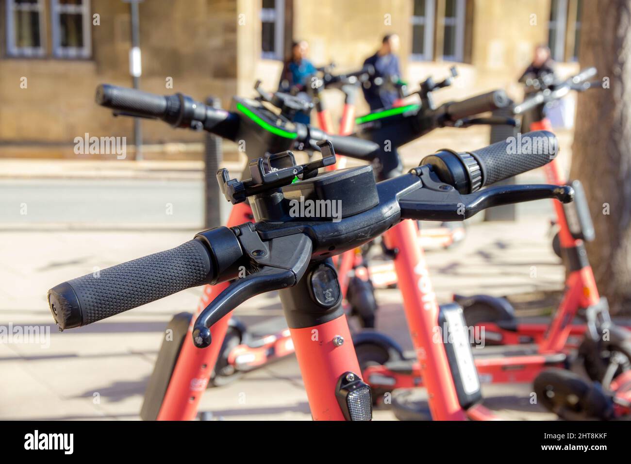 VOI Elektro-Vermietung Scooter Cambridge Stockfoto