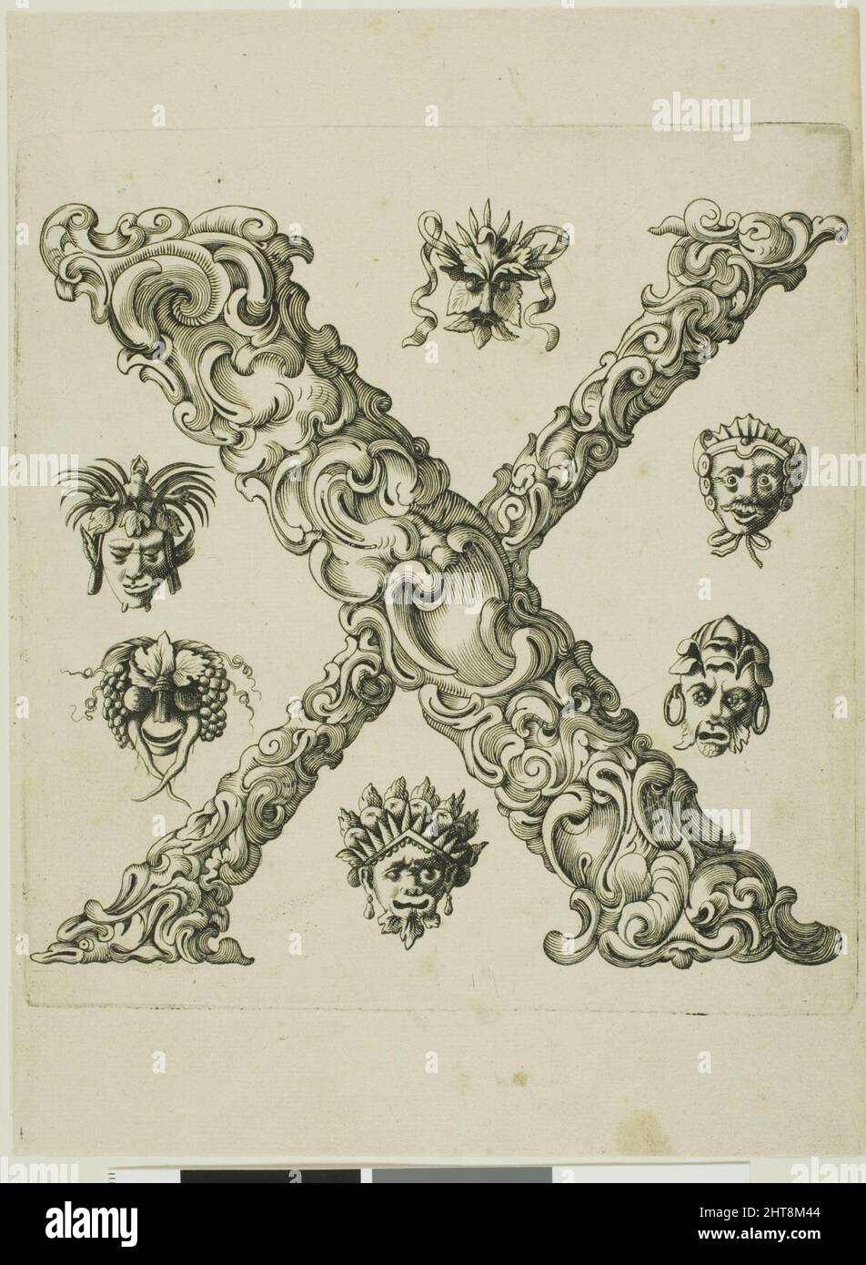 Buchstabe X, 1630. Stockfoto
