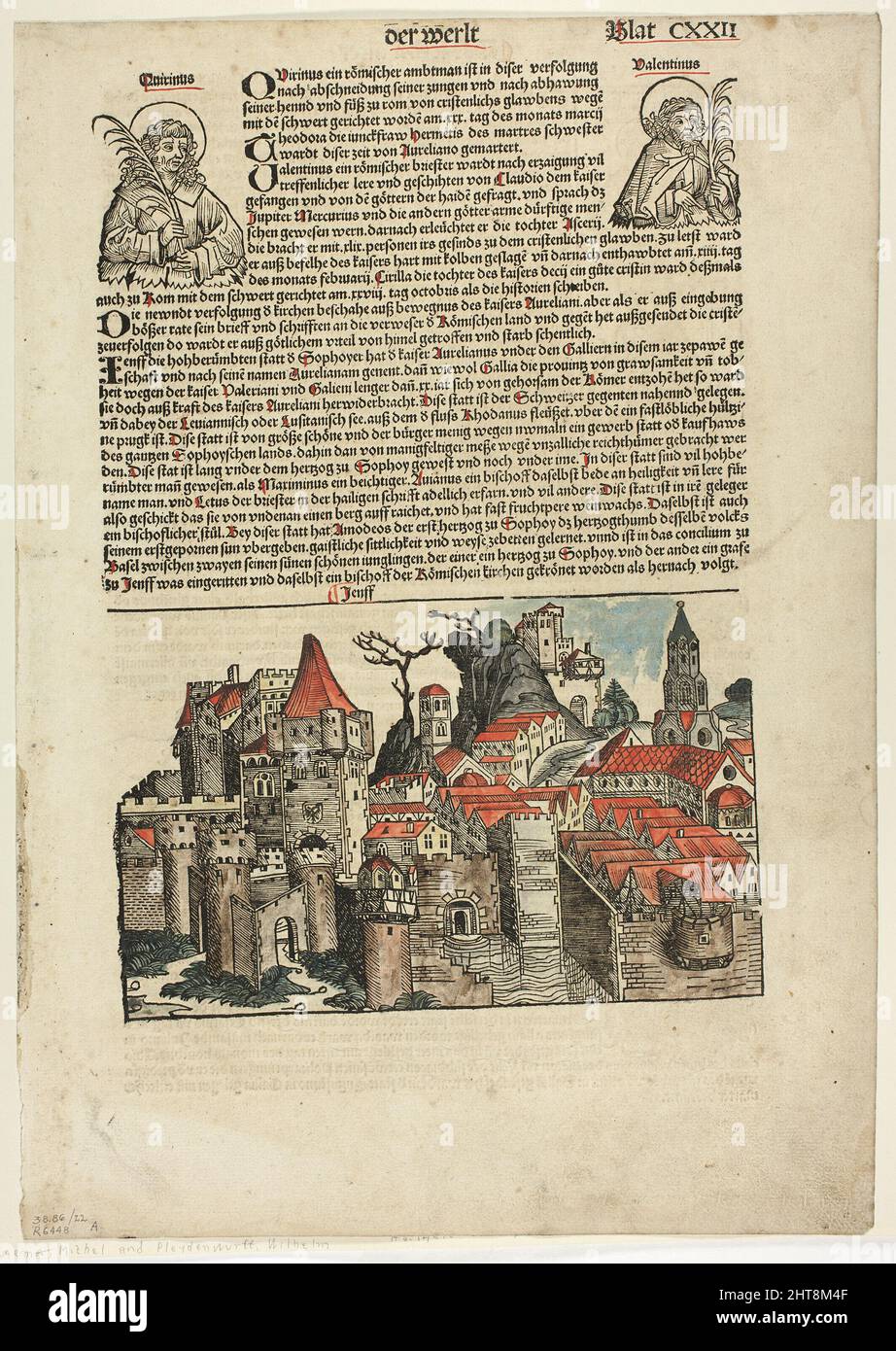 Genf aus Schedel Weltchronik (Schedel&#X2019;s Weltgeschichte), Platte 22 aus Holzschnitten aus Büchern des 15.. Jahrhunderts, 1493, Mappe zusammengestellt 1929. Stockfoto