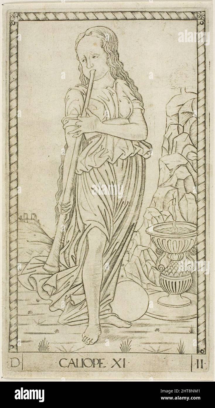 Calliope, Platte elf von Apollo und den Musen, um 1465. Stockfoto