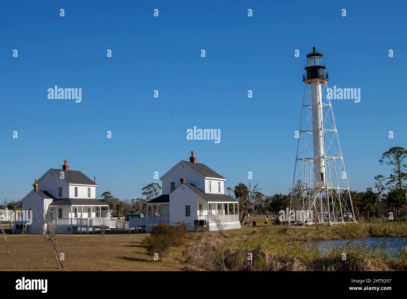 Historischer Cape San Blas Leuchtturm in Port St.Joe, FL Stockfoto