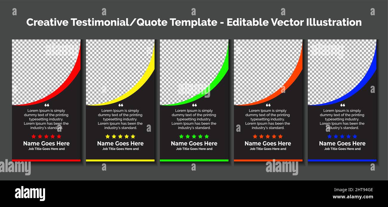 Creative Testimonial Templates, Creative Quote Templates - Editierbare Vektorgrafik Stock Vektor