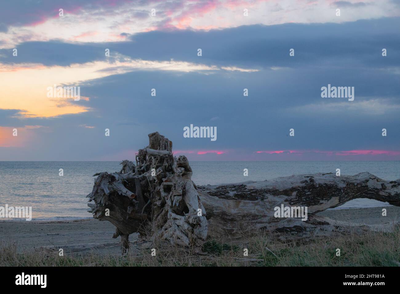 Sonnenuntergang in Tarquinia, Italien Stockfoto
