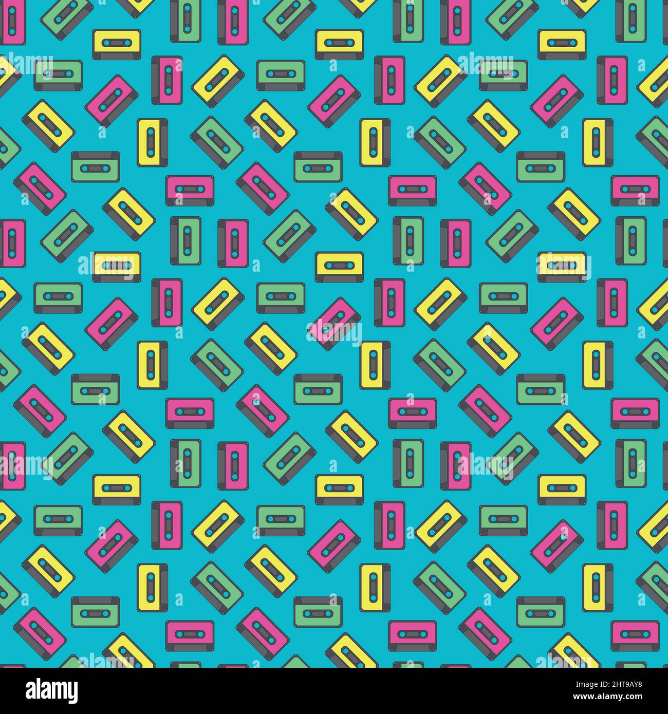 Nahtloses 80er-Jahre-Band mit Muster Stock Vektor