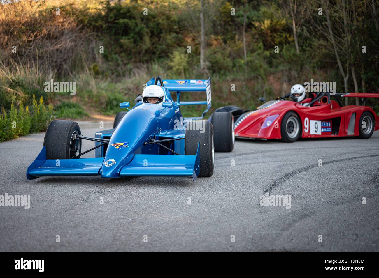 Ein Formula Renault in der Rallye-Bergrennen in Sant Feliu Codines Stockfoto