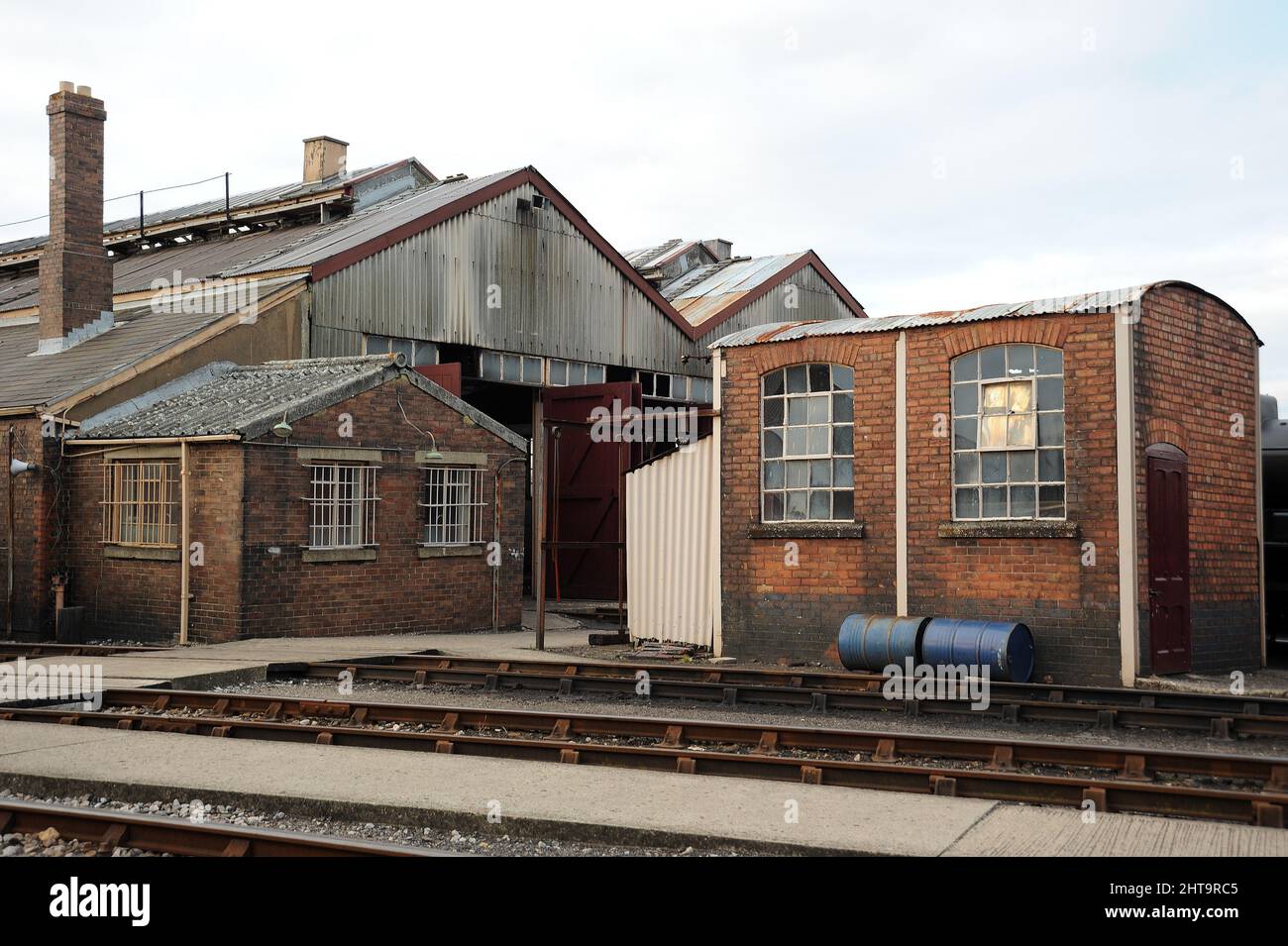 Die Vorderseite des Didcot Engine Shed. Stockfoto