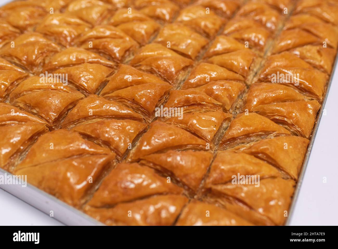 Nahaufnahme der köstlichen traditionellen nahöstlichen Baklava Stockfoto