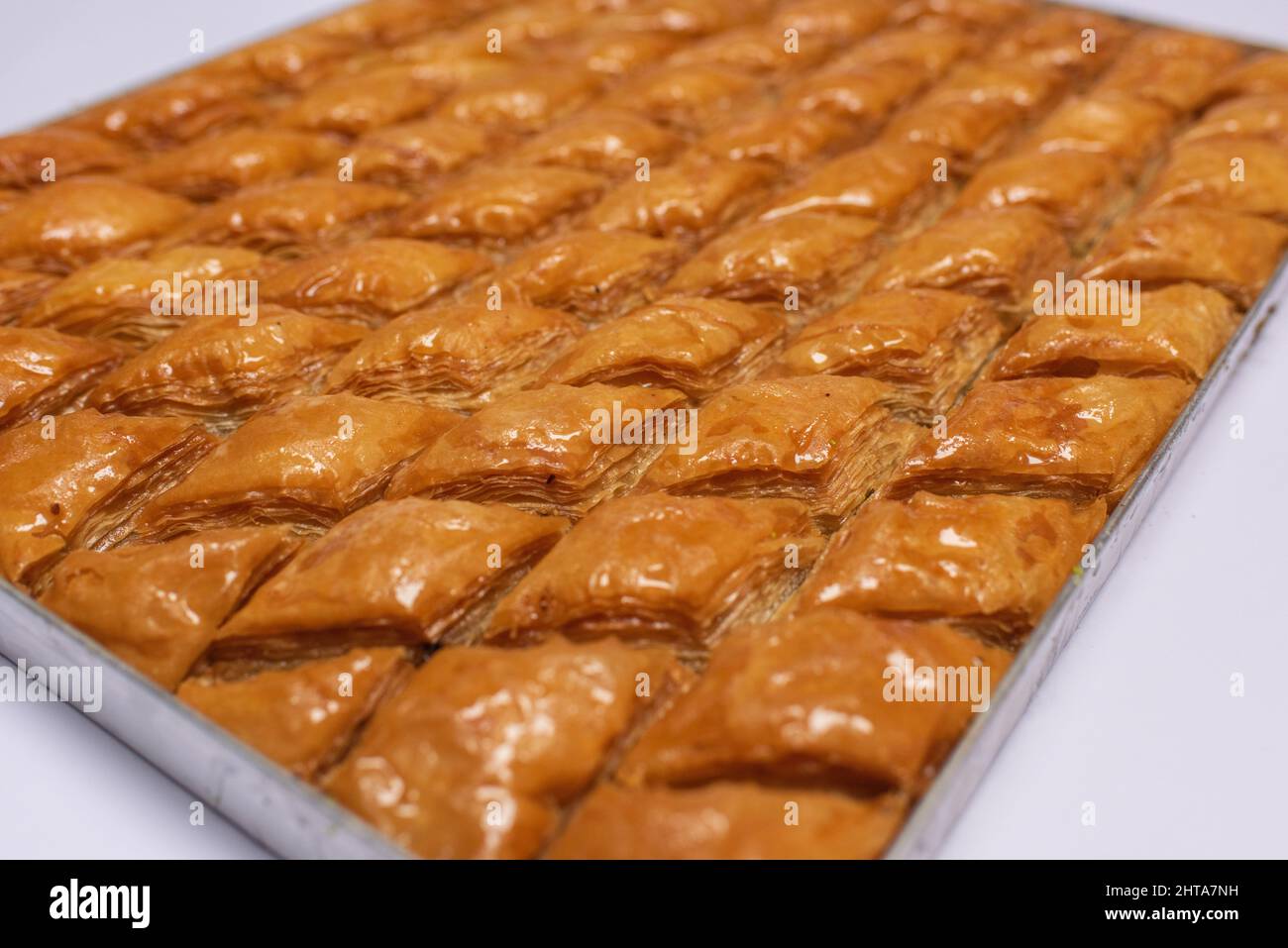 Nahaufnahme der köstlichen traditionellen nahöstlichen Baklava Stockfoto