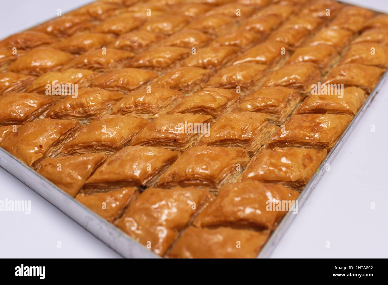 Nahaufnahme der köstlichen traditionellen nahöstlichen Baklava Stockfoto