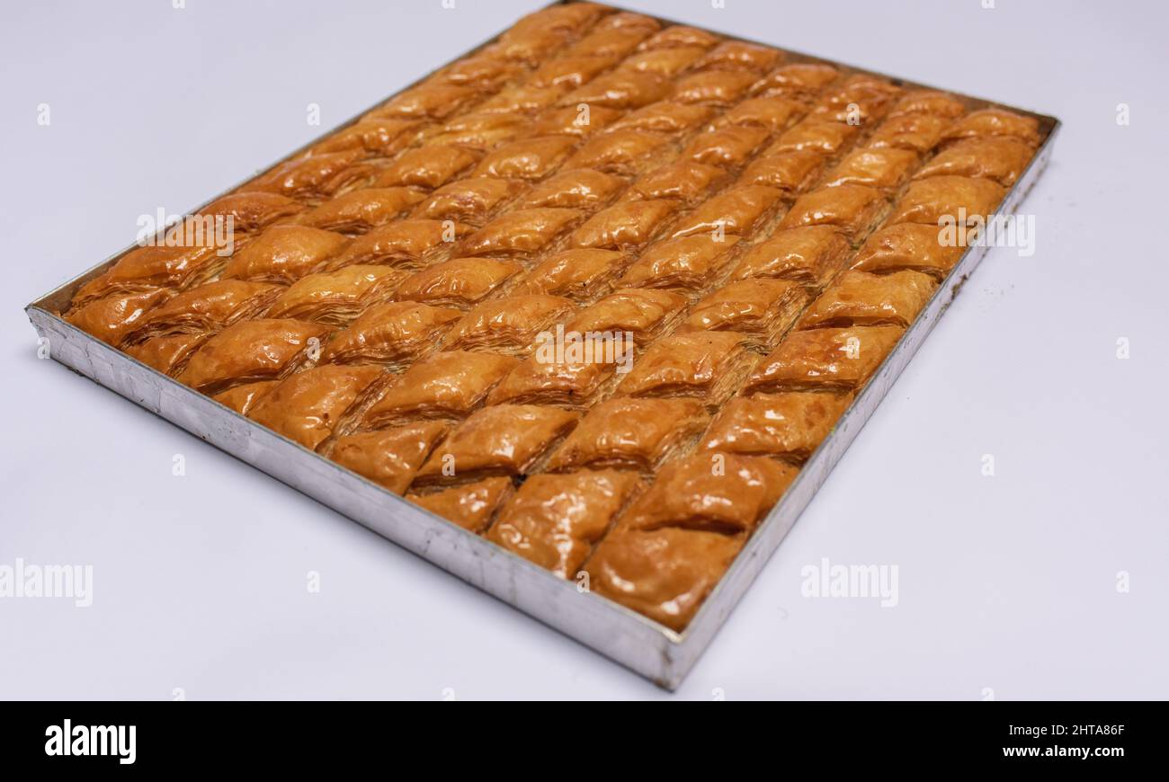 Nahaufnahme der köstlichen traditionellen nahöstlichen Baklava Stockfoto