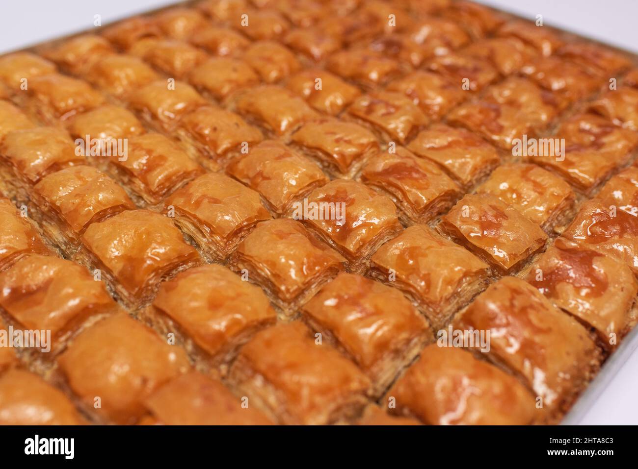 Nahaufnahme der köstlichen traditionellen nahöstlichen Baklava Stockfoto