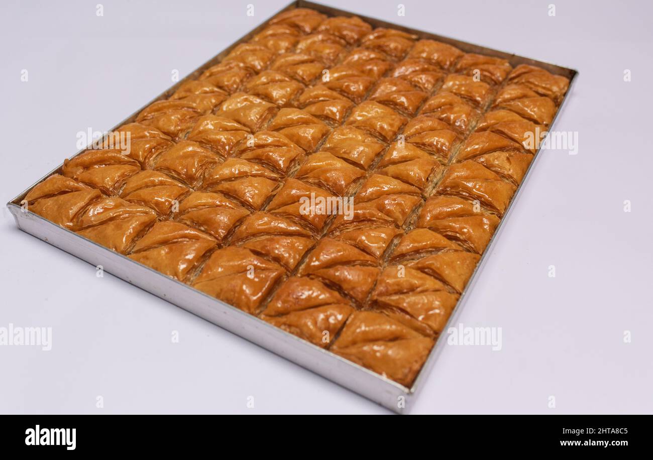 Nahaufnahme der köstlichen traditionellen nahöstlichen Baklava Stockfoto