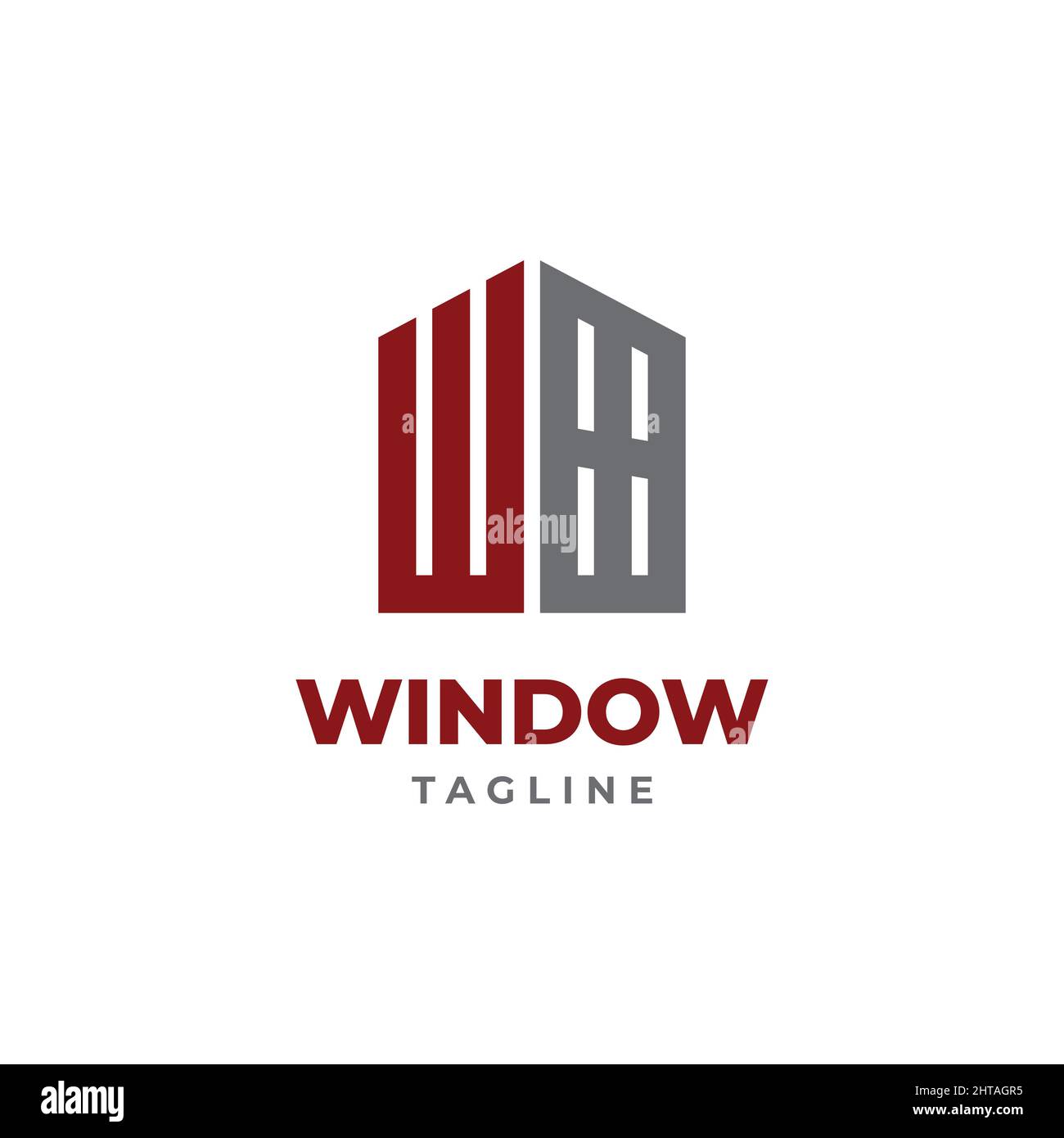 W Fenster Logo Design Vektor Vorlage Stock Vektor