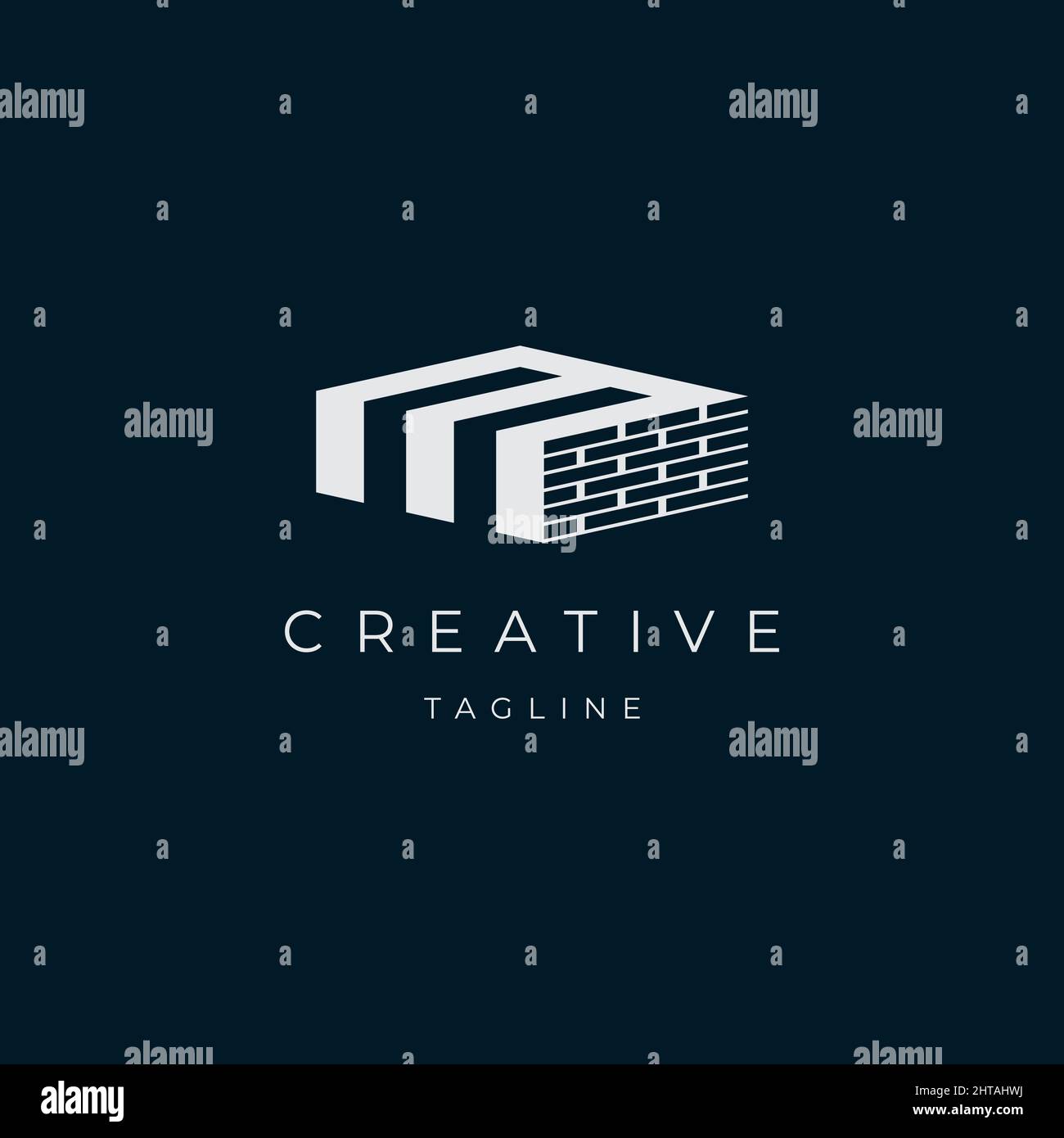 Anfangsbuchstabe M Gebäude Logo Design Illustration Vektor Vorlage Stock Vektor