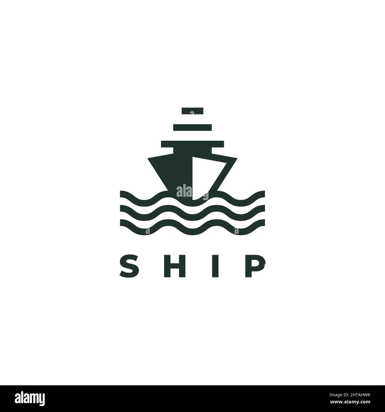 Schiff und Wasser Logo Design Logo Design Inspiration Vektor Vorlage Stock Vektor