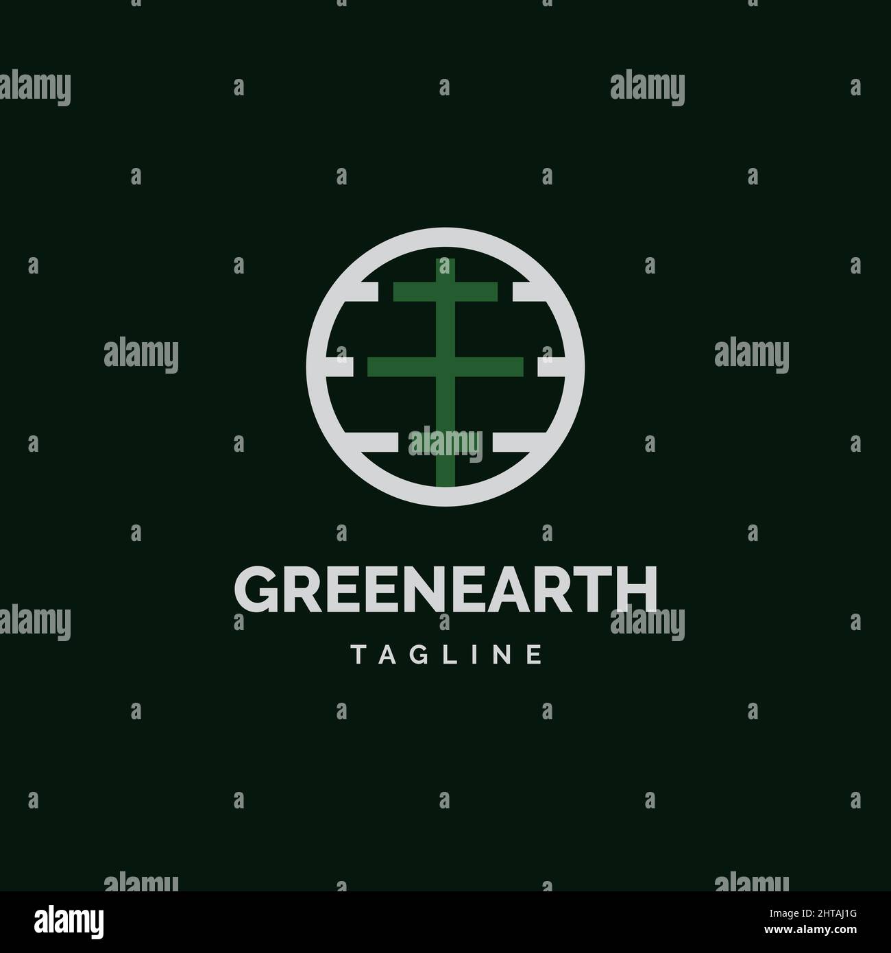 Green Earth Logo Design Illustration Vektor Vorlage Stock Vektor